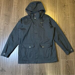 Columbia Omni-Tech Jacket Mens M Waterproof Hooded Outdoor Shell Coat Black Rain